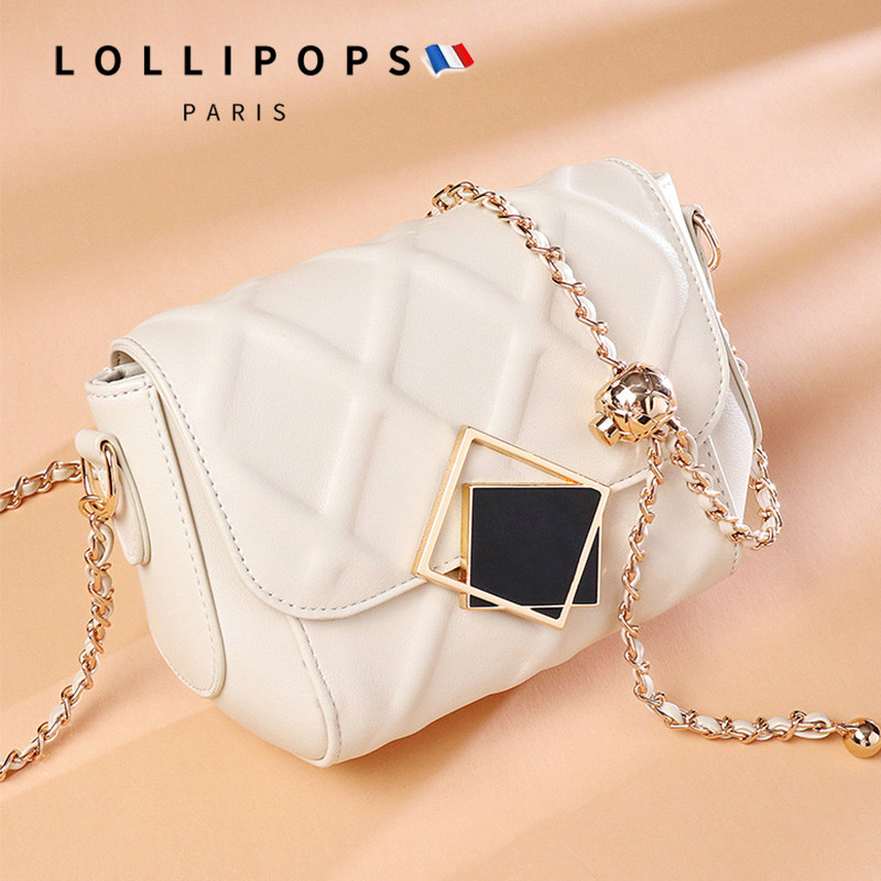 Light Extravagant Niche this year Pop Pack Pack 2021 new 2022 genuine leather girl bag small square bag inclined satchel shoulder chain bag 