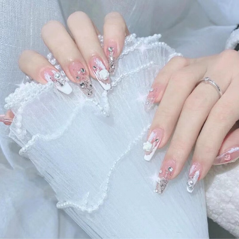 Ready-To-Wear Nail Art Stickers, Removable High-End Fake Nails, Nail Stickers for Pregnant Women, Everyday Use, Shiny and Natural Look