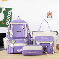 Сиреневый комплект, подвеска, 4 предмета, с медвежатами