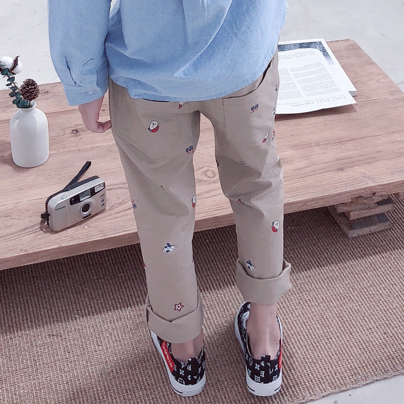 Pom Gấu trẻ em mùa thu mới Childrens Korean Style Casual Pants Xuân Thu trai Dài quần triều mùa xuân