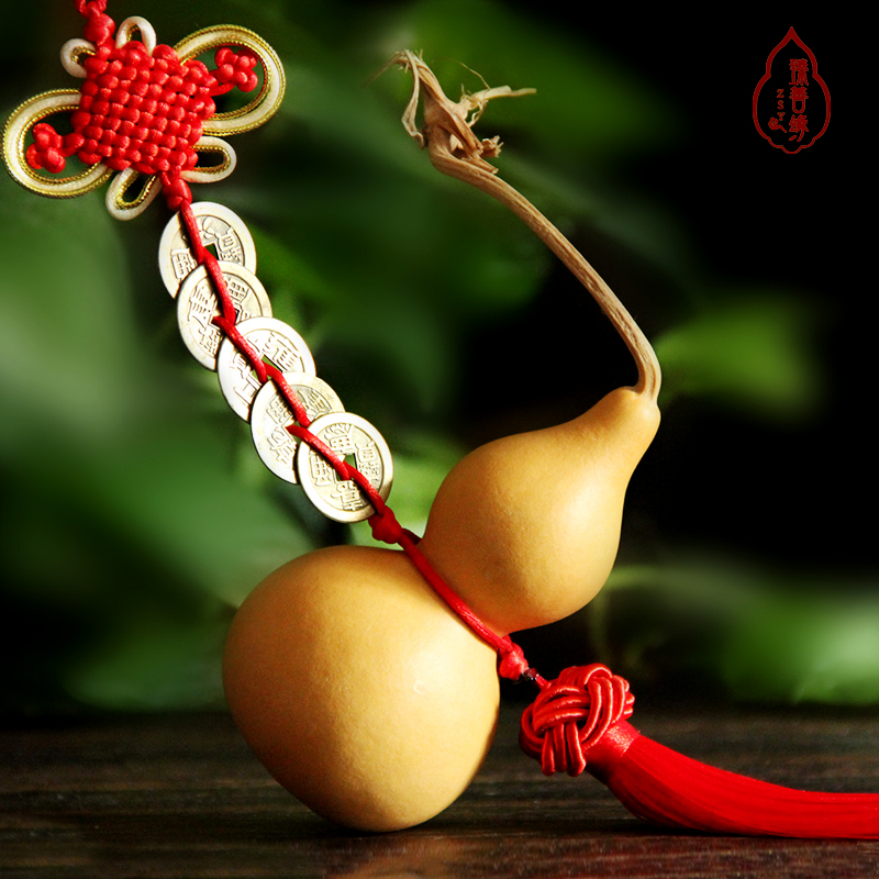 Natural gourd hanging home Feng Shui hand twist text play small true gourd ornaments Big Wudi Qian car hanging wholesale