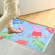 Piggy Paige floor mat Social people enter the door doormat into the living room PVC silk ring non-slip rub mat foyer carpet