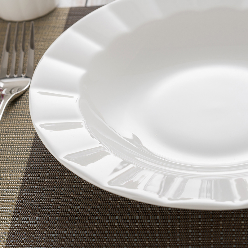Ronda about ipads porcelain white Slavic 9 inches deep dish ceramic soup plate pasta dishes household tableware dinner plate