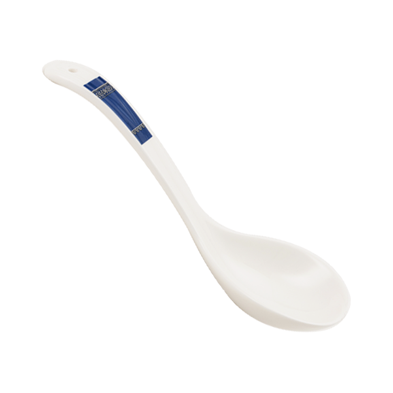 Ronda about ipads China blue and white big spoon, long handle ladle ceramic white rice ladle Chinese style household large porcelain run out