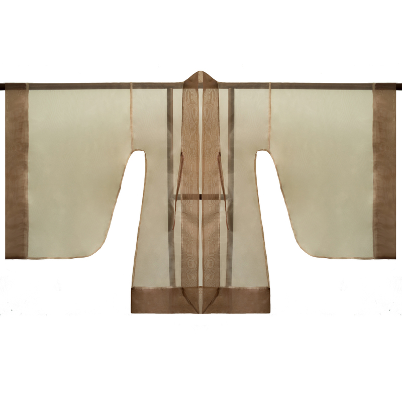 【Hé Lú】Men's Hanfu Song-Style Crane Cloak Made of Gauze —— Far Mountain Journey