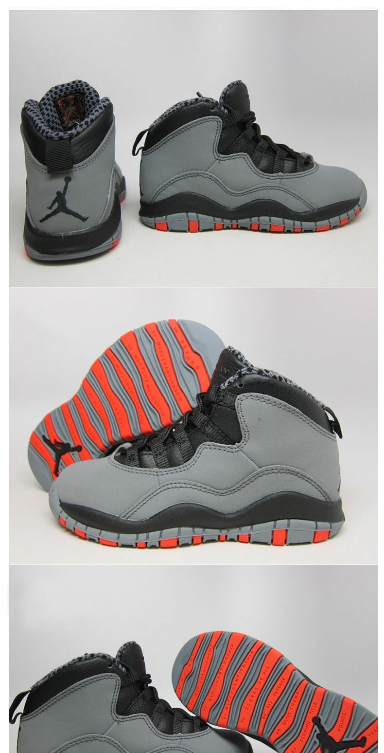 AIR JORDAN 10 GRAY AJ10 Joe 10 Giày trẻ em màu xám Chicago mát mẻ 310807-023 - Giày dép trẻ em / Giầy trẻ boot trẻ em