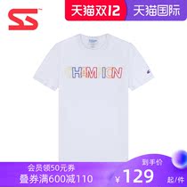 Champion rainbow color bold embroidery logo round neck short sleeve T-shirt life line T1919G-550774