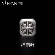 925 Silver Transfer Bead Bracelet Compass Corset Beaded Accessories Solid Sterling Silver Pendant Cool Black Personality Gift