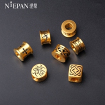 Sterling silver accessories 925 silver solid tattoos Guardian road road transfer beads bracelet mens gold beads loose beads beaded leather rope