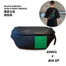 Guo Tian Hip Hop Street Slip Bag Dark Head Bull Leather Bride Tide Men and Women in Fashion Leisure Single Shoulder Bag