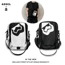 Tide bag male shoulder slope nylon casual street in boys printing sports light national tide small bag girl