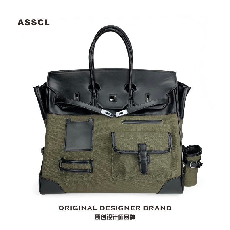 Trendy Brand Business Travel Bag for Men, Motorcycle Workwear Crossbody Bag, Large Capacity Commuter Platinum Bag, Fitness Tote Bag