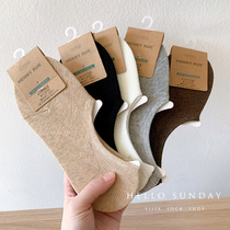 A socks shop lady summer cotton shallow mouth invisible boat Socks short solid color couples thin not fall with wild black