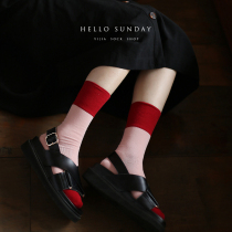 Socks Lady spring and autumn cotton combed cotton pile socks color color color color color personality literary tide Joker Korean thin