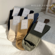 3 pairs of mens autumn and winter cotton high screw mouth middle tube socks solid color black wild casual sweat absorption sports socks waist waist