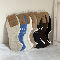 Ladies summer hemp cotton pure color invisible shallow boat Socks short Japanese Korean tide socks men socks thin couples socks do not fall