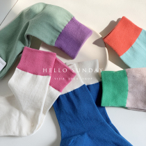 A socks shop lady spring new cotton cotton socks Korean version of tide ins European and American style thin color color color socks