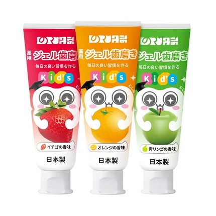 丹之荣儿童牙膏日本进口3到6岁到12岁含氟换牙期可防蛀牙宝宝专用