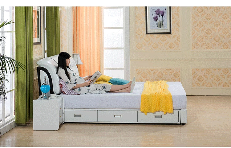 Da da giường giường tatami đơn giản giường hiện đại lưu trữ bầu không khí phòng ngủ Bắc Âu mềm giường đôi 1.82.2 mét - Giường giường xếp văn phòng