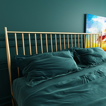 Nordic paint bed thickened double modern bedroom 1 5 meters 1 8 meters Net red ins style simple iron bed iron frame bed