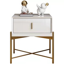 Italian light luxury bedside table white paint full simple bedroom bed counter Post Modern Nordic ins bedside cabinet