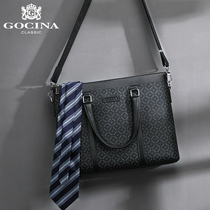 Leather Mens Bag Hand bag Mens Bag Shoulder shoulder bag Business Simple Handheld Leather Bag Briefcase Crop