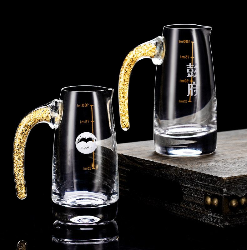 Ликер Cup 私人订制水晶玻璃白酒杯 家用高档金箔酒杯一口杯无铅水晶分酒器 ANCE