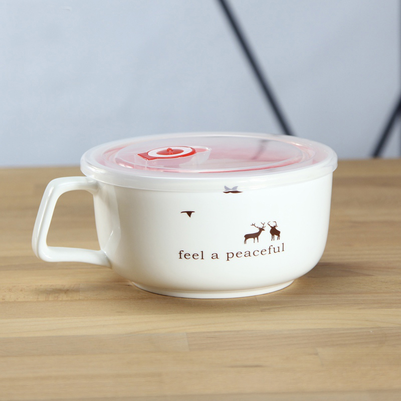 Ceramic bowl lunch box cover with the bowl mercifully rainbow such use lunch box lunch box single with cover large bowl