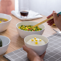 Square bowl household rice bowl ceramic bowl millet rice bowl noodle bowl soup bowl large bowl shaped bone china tableware new Korean Bowl