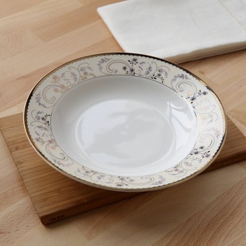 Bone porcelain tableware large round plate fish plate dumpling soup plate