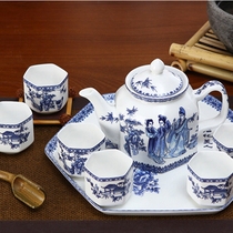 Glaze color ceramic tea set tea tray Tea Cup special promotion 8 head bone china set tea set Tangshan bone china