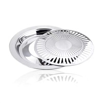 Korean-style stainless steel round grill plate electric ceramic stove light wave stove universal stove grill meat plate home barbecue manufacturers are hot