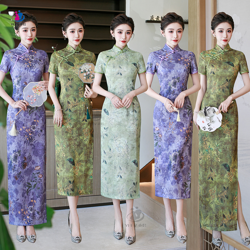 2026 Refreshing Green College Entrance Exam Outfit Cheongsam for Petite Figures, New Chinese-Style Improved Everyday Dress, Simple National Style