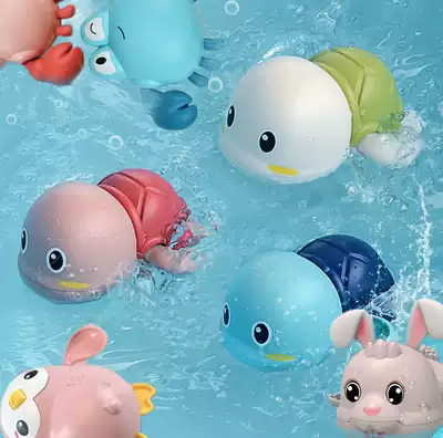 New baby play water bath toys baby clockwork children bathroom play water will run turtle ducklings