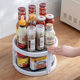 Household kitchen rotatable seasoning storage tray double-layer desktop fruit tray storage rack sauce vinegar and oil finishing box