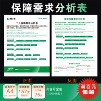 China life insurance Family Security Needs Analysis form questionnaire color page leaflet printing customization