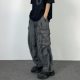 Mommy Chicken Mom Korean in Japanese tie-dyed hip-hop pocket wide-leg loose overall jeans straight for men and women