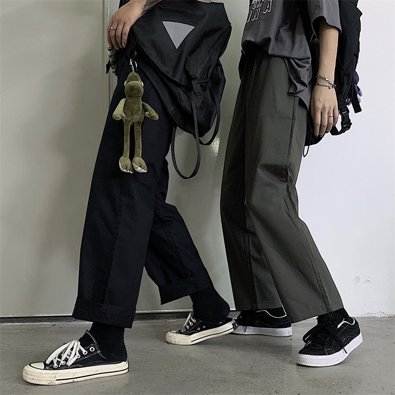 Moms Chicken Moms 19 South Korea Ins Summer Thin 90% Pants Casual Pants Trendy Loose Straight Barrel Wide Pants Men and women