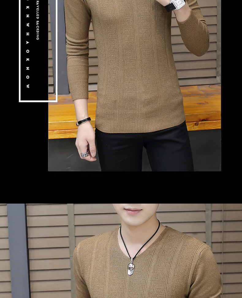 Áo len nam phiên bản Hàn Quốc của Slim xuân và thu 2018 nam mới mùa đông trùm đầu áo len cổ chữ V áo vest nam