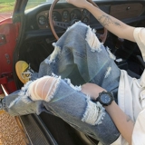 Tide, летние джинсы, трендовые штаны, в американском стиле, свободный прямой крой