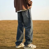 Летние прямые свободные джинсы, штаны для отдыха, по фигуре, в американском стиле, оверсайз