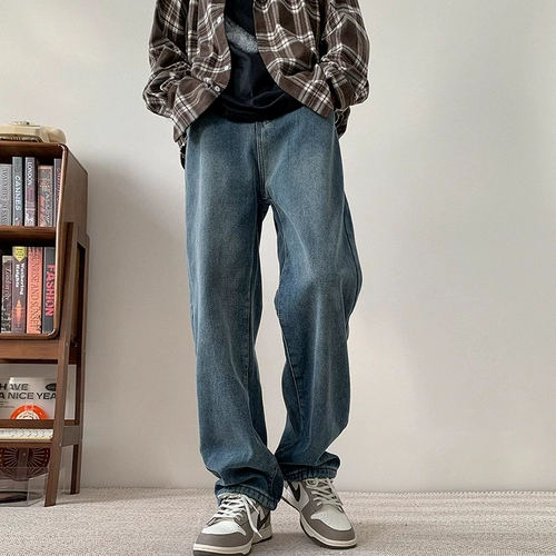 Летние джинсы, штаны для отдыха, в американском стиле, оверсайз, свободный прямой крой