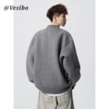 Трикотажный комплект, свитер, зимняя ретро рубашка, куртка для влюбленных, кардиган, в американском стиле