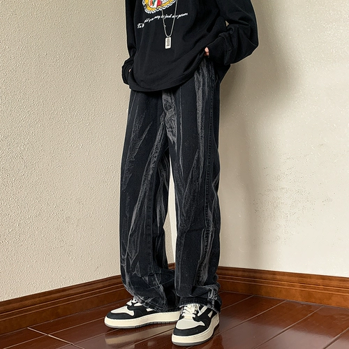 Летние дизайнерские джинсы, штаны, в американском стиле, тренд сезона, свободный прямой крой