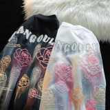 Трендовая футболка с коротким рукавом для влюбленных для отдыха, в американском стиле, в цветочек