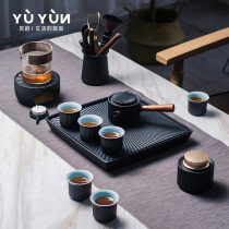 Yu Yun Xiaoxiang Kung Fu tea set Household living room Ceramic teapot Teacup Tea set Tea tray Water storage dry bubble tray