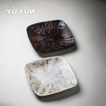 Yuyun Ya porcelain hand made square plate plate Dish Home creative tableware plate ceramic fruit tray Japanese style