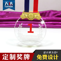 Artificial crystal medal custom made trophy custom company anniversary competition prize souvenir Sports meeting listing