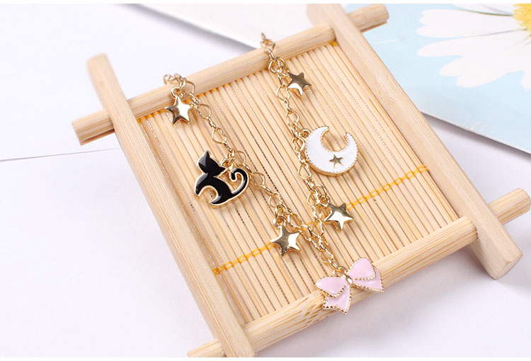 721ll Thanh Đảo Eraser Trang sức Magic Card Girl Star Moon Sakura Cat Bracelet - Vòng đeo tay Clasp vòng tỳ hưu vàng