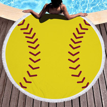 Printed ball tassel oversized round bath towel cushion Sports yoga mat Wrap shawl Seaside holiday beach towel